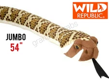 WILD REPUBLIC WESTERN DIAMONDBACK RATTLESNAKE PLUSH SNAKE STUFFED ANIMAL 54"