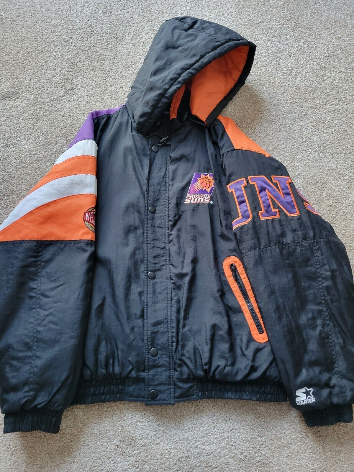 Vintage 90s Starter Phoenix Suns Quarter Zipper Jacket - Extra