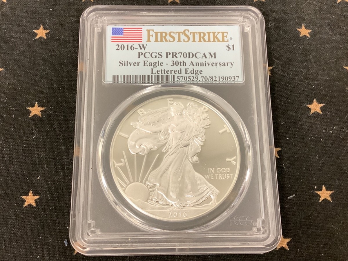 2016-W SILVER EAGLE - PCGS PR70 DCAM Lettered Edge, First Strike