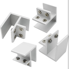  4 Glass Clamps Heavy Duty Aluminum Alloy Clips Adjustable Shelf Brackets