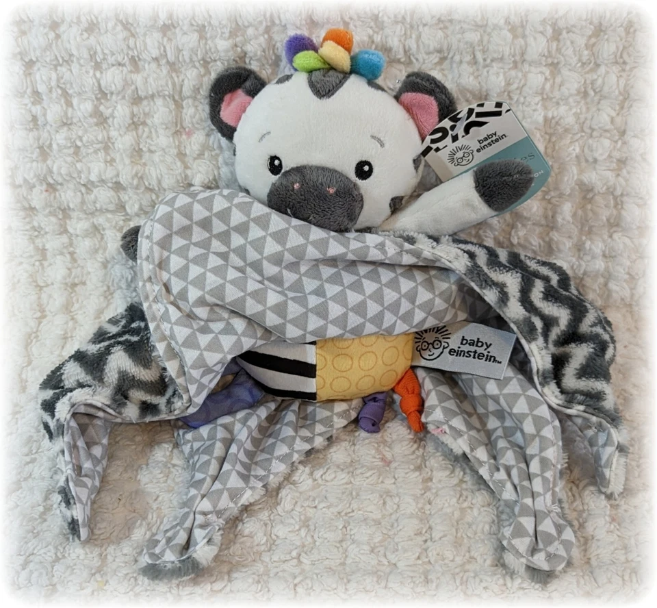 Baby Einstein First Discovers 毛绒斑马 Lovey 毛毯 — 第 3/4 张图片