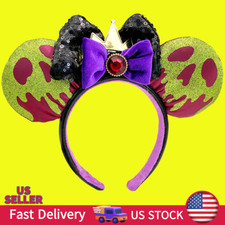 US Stock Disney Parks Poison Apple Ears Snow White Evil Queen Bow Headband Ears