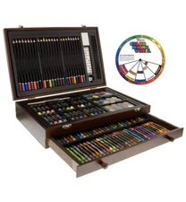 U.S. Art Supply 143 Piece-Mega Wood Box Art, Painting & Drawing Set