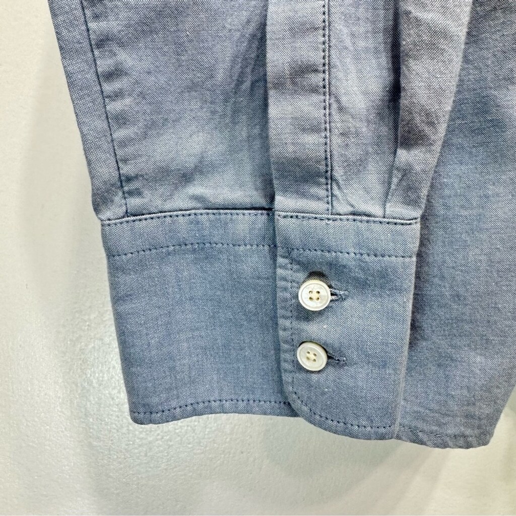 Talbots Blue Chambray Button Front Ruffle Tailore… - image 9