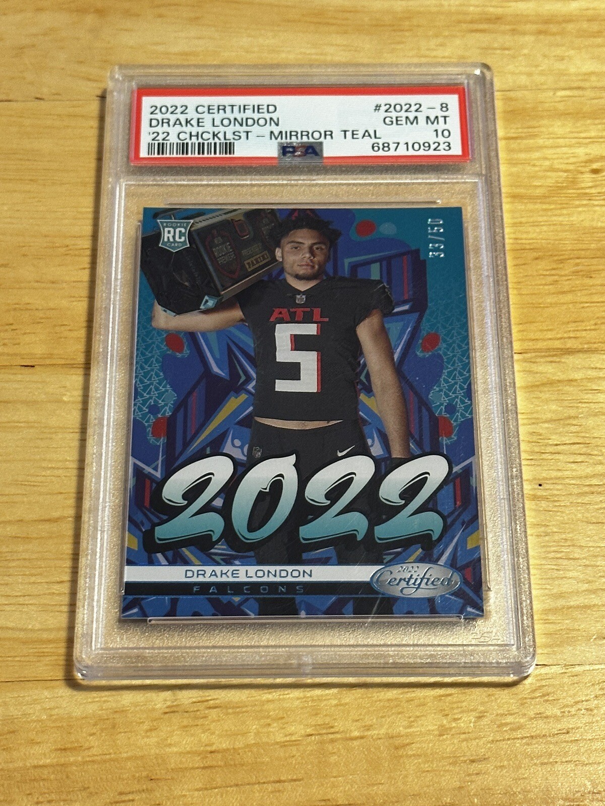Drake London Panini Certified 2022 #20228 Mirror Teal