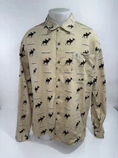 TRUE GRIT / ALASKA - Corduroy MOOSE ALL OVER Mens L / XL Shirt - SPOTS