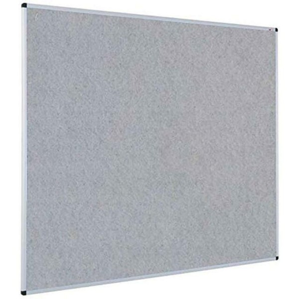 Vizpro Notice Board Felt Gray 36 X 24 Inches Silver Aluminium Frame