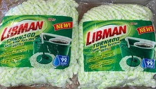 2 LIBMAN TORNADO SPIN MOP HEAD SYSTEM REFILL Deep Cleaning Microfiber NEW SEALED