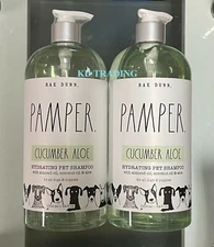 (2-Pk) RAE DUNN ~ PAMPER Hydrating Dog Pet SHAMPOO w/ Almond Coconut Oil & Aloe