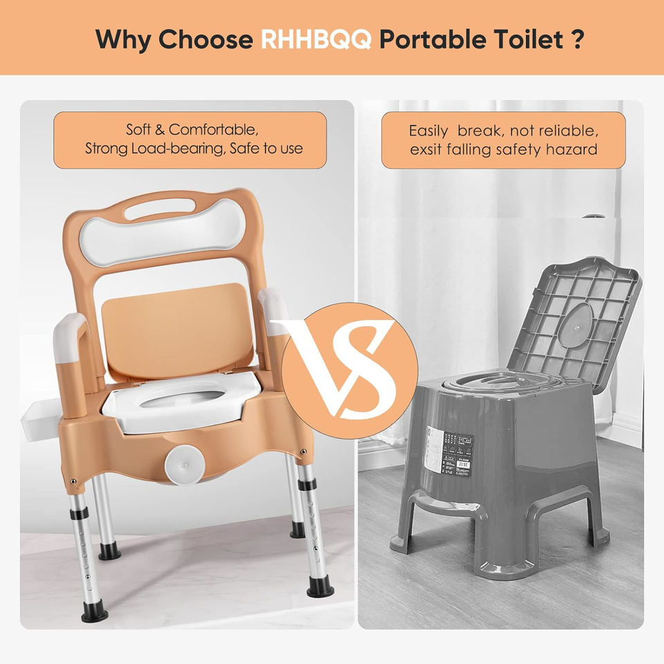Bedside Commodes Chair,Portable Toilet Chair,Potty Chair up to 660 lbs