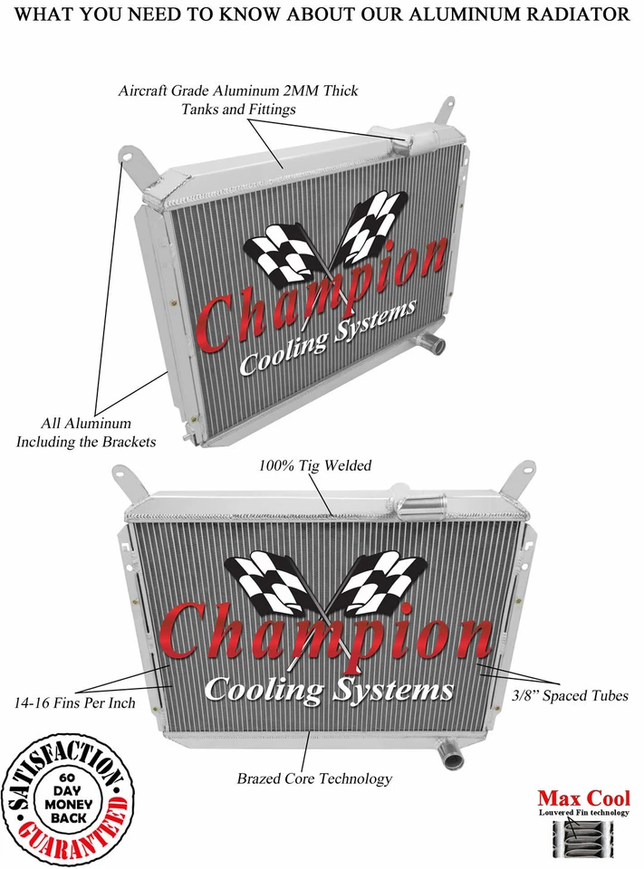 3 Row Champion RS Radiator For 1984 1985 1986 1987 1988 1989 NISSAN 300ZX - Image 3 of 4