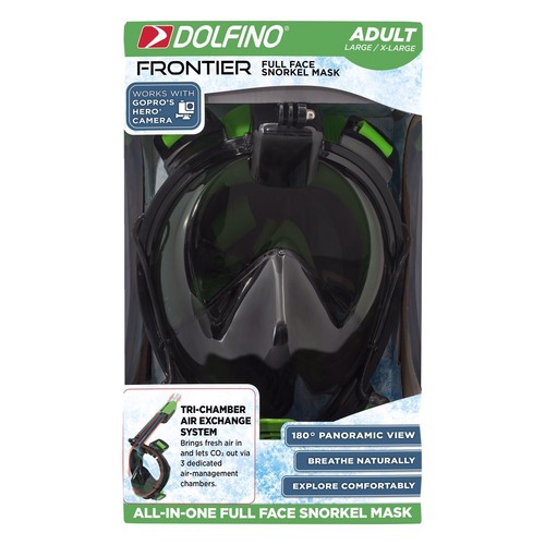 Dolfino Frontier Adult Full Face Snorkel Mask Green Large/Extra Large NEW eBay