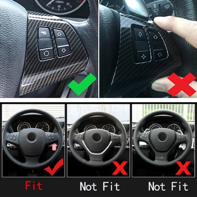 Tampa de quadro de botão de volante de carro 3 peças para BMW X5 E70 X6 E71 2008-2013 2012 - Imagem 2 de 4