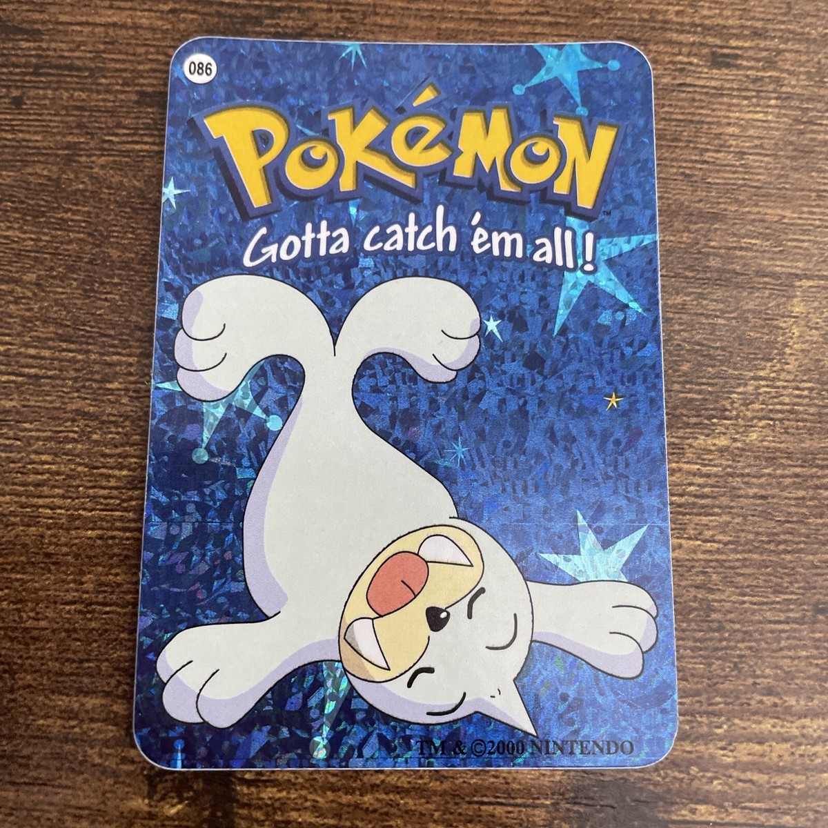 Vintage 2000 Pokémon Vending Machine Prism Sticker Card #086 Seel