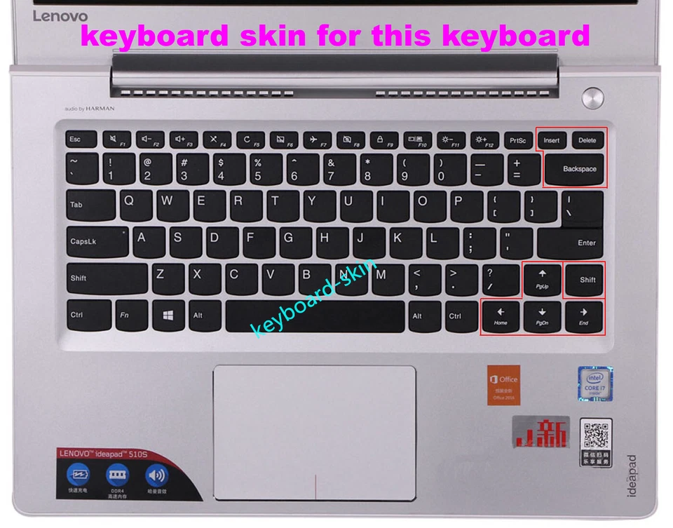 Keyboard Skin Cover For Lenovo Yoga 510-14 710-14 710-15 510S-14ISK 310S-14ISK  - Image 4 of 4