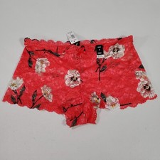 Torrid Curve Women Panties 0 Red Poppy Floral Cheeky Lace Bow NWT