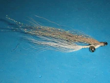 FLY FISHING FLIES - Tan/White CLOUSER SKINNY WATER MINNOW size #2** (6 Pcs.)