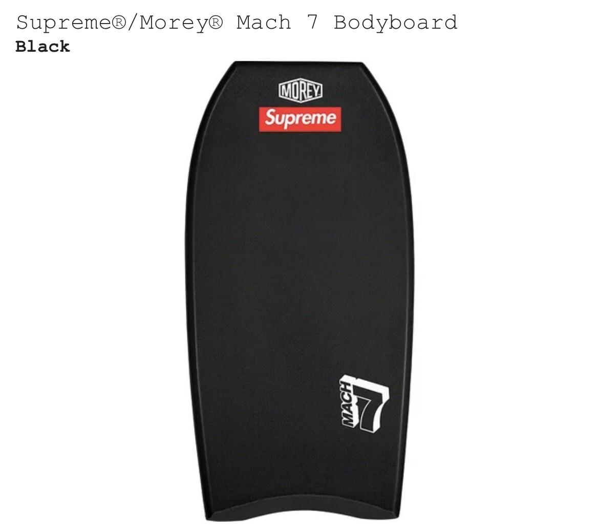 Brand New Supreme® x Morey® Match 7 Black Bodyboard - SS21 | eBay