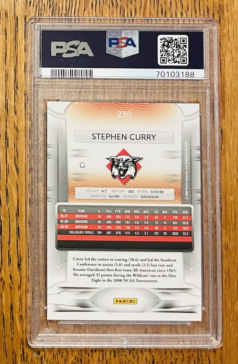 2009 Panini Prestige Stephen Curry Rookie RC 230 PSA 10 Gem
