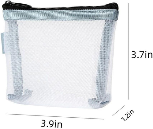 2PCS Mini Makeup Bag,Zipper Mesh Makeup Bags,Pocket Cosmetic Bag,Portable Small - Picture 2 of 12