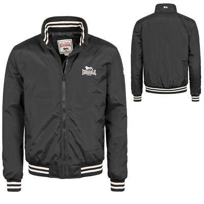 Lonsdale Black ODIHAM Quilted College Flight Bomber MA1 Jacket Regular-Fit Jacke