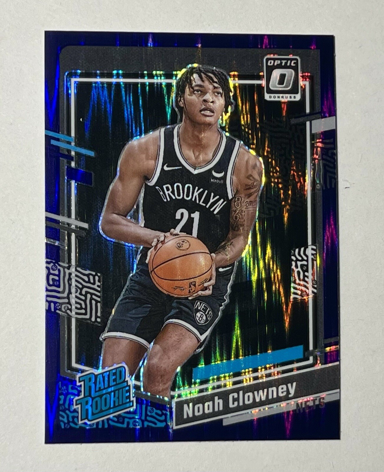 2023-24 Panini Donruss Optic Noah Clowney #205 Purple Shock Prizm Rated Rookie