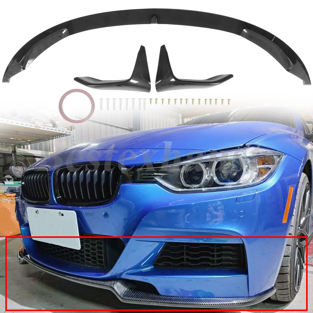 For BMW F80 F82 F83 M4 2015-20 MP Style Carbon Fiber Front Bumper Lip Splitter
