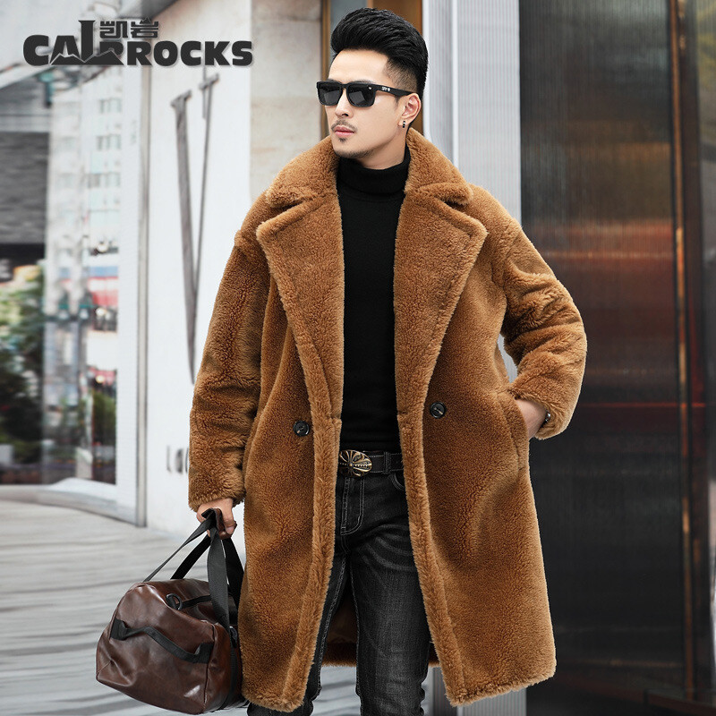 Men's Faux Fur Coat Casual Leather Fur All-in-one Sheep