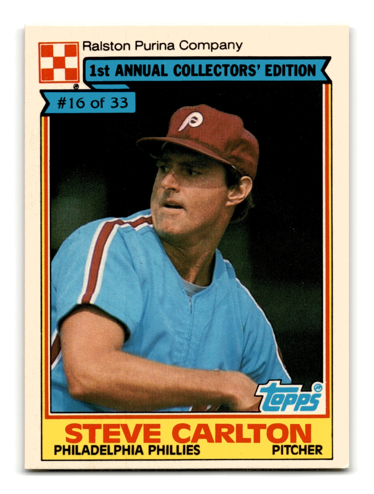 Steve Carlton 1984 Topps Ralston Purina #16 Philadelphia Phillies NM-MINT