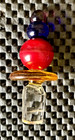 PURPLE COLOR FROSTED GLASS PERFUME VANITY DECANTER BOTTLE WITH TOPPER 6 1/2" — photo 3