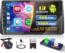 2+64G Hikity Android 13 Car Stereo for Dodge Grand Caravan11-20.Chrysler 