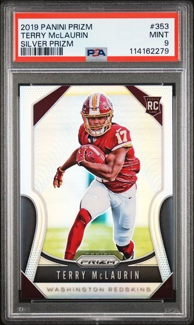2019 Panini Prizm SILVER Prizm #353 Terry McLaurin RC-Rookie graded PSA 9 Mint