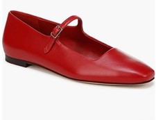Vince Red Leather Brody Mary Jane Flats MSRP 295 Size 11 M New