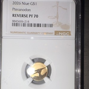 2026 Niue Gold G$1 Pteranodon Reverse PF70 NGC Uncirculated 8845606-214