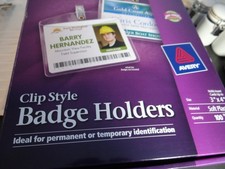 276 AVERY Clip Style Badge Holders #2923  sof...