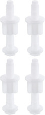 4Pcs Toilet Seat Hinges Screws, White Universal Plastic Toilet Seat Hinge Bolt S