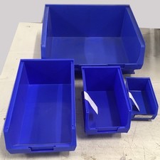 Barton Blue Storage Bins Plastic Stackable Bin 6 Sizes - Store Warehouse Garage