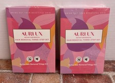 -2- New Aurlux Hair Removal Trilogy Kit 3 Step Set New In Boxes Sealed Lot of 2