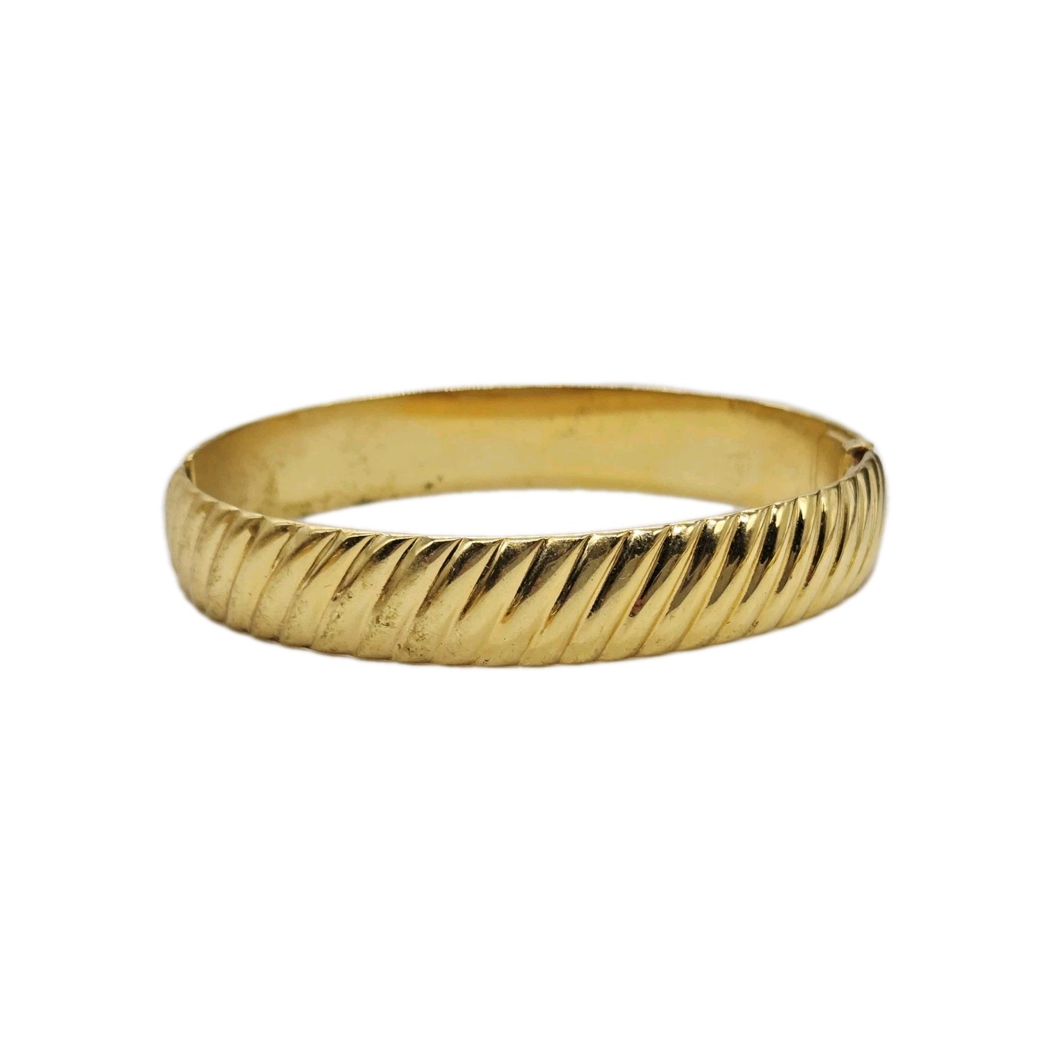 Monet hinged Bangle Bracelet Gold tone Stackable textured CLASSY Vintage Couture