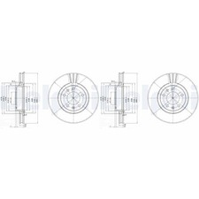 2x DELPHI BREMSSCHEIBEN 283mm BELÜFTET VORNE passend für CITROËN XM PEUGEOT 407 