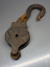 Antique Novelty Milwaukee Industrial Cast Iron Rusty Pulley