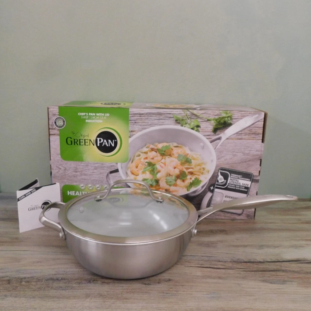 GreenPan Venice Pro Nonstick Ceramic Chef's Pan with Helper Handle, 3.5 Quart