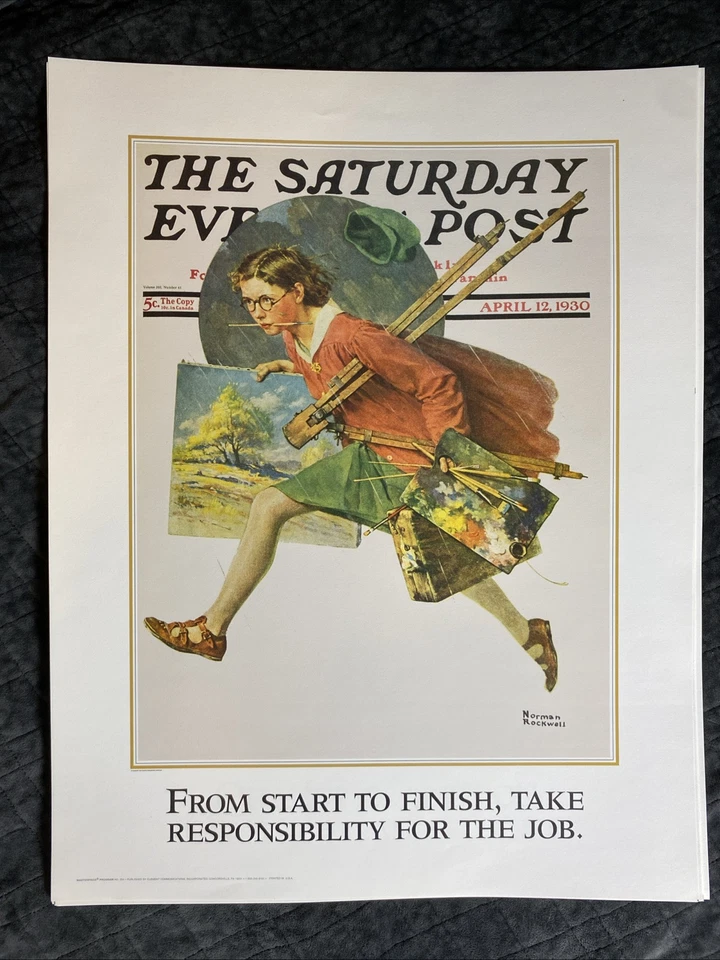 Vintage Norman Rockwell Poster Lot Of Nine (9) 17” X 22” - Image 2 of 4