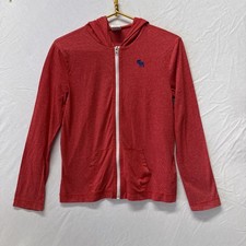Abercrombie Kids Red Long Sleeve Hoodie Size Large 14 Zip Front