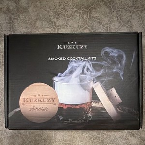 Kuzkuzy Smoked Cocktail Kit w/ Wood Smoker Lid Top, Torch & Wood Chips