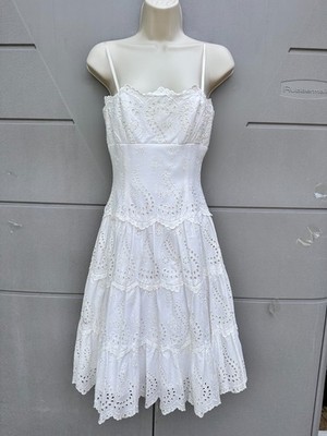 BCBGMAXAZRIA White Eyelet Lace Sundress Cotton Mini 2 Boho Cottagecore Coquette | eBay BCBGMAXAZRIA White Eyelet Lace Sundress Cotton Mini 2 Boho Cottagecore Coquette | eBay