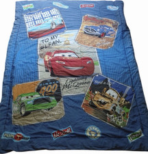 Disney Cars Queen Comforter Blue/Multicolor Lightning McQueen Mater Doc Hudson