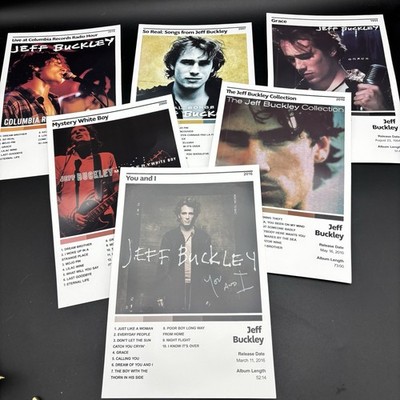 Jeff Buckley Album Cover Art Reproduction Prints/Posters Lot of 6   8 x12 
