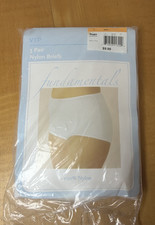 NOS 3 Pk Vtg Sears Fundamentals Nylon Briefs Panties Granny White Size 7 Sissy