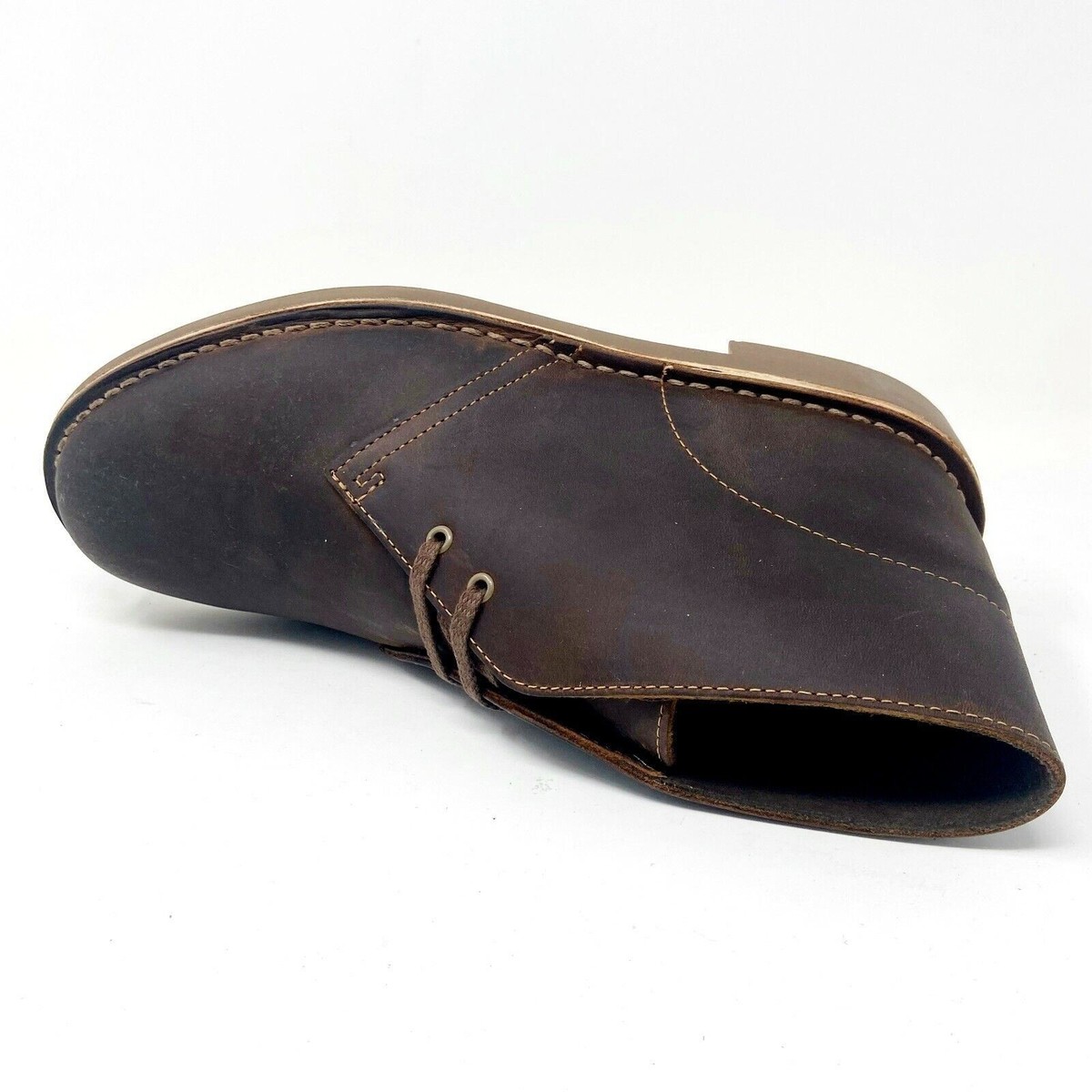 Clarks Bushacre 2 Chukka Boot Dark Brown Leather NWOB Clarks Mens Leather Chukka boots Bushacre 2 Lace Up Shoes  main image 3